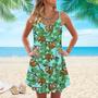 Sloths Jungle Spaghetti Strap Summer Dress