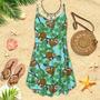 Sloths Jungle Spaghetti Strap Summer Dress