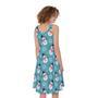 Snowman And Snowflake Pattern Print Sleeveless Knee Length Dress