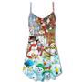 Snowman Happy Farm Holiday Christmas - V-Neck Sleeveless Cami Dress