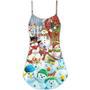 Snowman Happy Farm Holiday Christmas - V-Neck Sleeveless Cami Dress