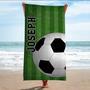 Soccer Design Monogrammed Beach Towels Adults Kids Unique Gift