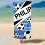 Soccer Design Monogrammed Beach Towels Adults Kids Unique Gift