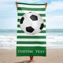 Soccer Design Monogrammed Beach Towels Adults Kids Unique Gift