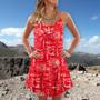 Space Ships Star Wars Red - V-Neck Sleeveless Cami Dress