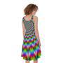 Spiky Psychedelic Optical Illusion Sleeveless Knee Length Dress