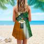 St Patrick's Day Shamrock Heart Spaghetti Strap Summer Dress