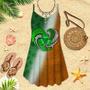 St Patrick's Day Shamrock Heart Spaghetti Strap Summer Dress