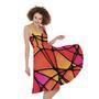 Stained Glass Mosaic Pattern Print Sleeveless Knee Length Dress