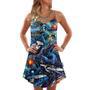 Star Trek Starry Night Fantaxy Ships - V-Neck Sleeveless Cami Dress