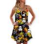 Star Wars Darth Vader Stormtrooper Helmet Autumn Wild Sunflowers - V-Neck Sleeveless Cami Dress