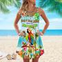 Stay 6 Feet Away From My Margarita Parrot Tropical Spaghetti Strap Summer Dress