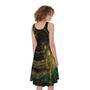 Steampunk Fractal Print Sleeveless Knee Length Dress