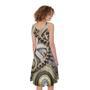 Steampunk Metallic Gears Print Sleeveless Knee Length Dress