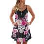 Sugar Skull Rose Floral - Summer Dress