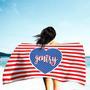 Summer American Custom Name Personalized Beach Towels Monogrammed