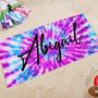 Summer Tie Dye Custom Name Monogrammed Beach Towels Unique Design