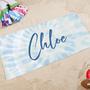 Summer Tie Dye Custom Name Monogrammed Beach Towels Unique Design