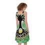 Sun And Moon Yggdrasil Print Sleeveless Knee Length Dress