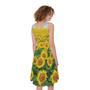 Sunflower Field Print Sleeveless Knee Length Dress