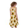 Sunflower Polka Dot Pattern Print Sleeveless Knee Length Dress