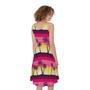 Sunset Palm Tree Pattern Print Sleeveless Knee Length Dress