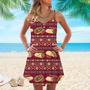 Taco And Burrito Mexican Pattern Spaghetti Strap Summer Dress