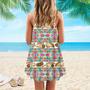 Taco And Burrito Mexican Spaghetti Strap Summer Dress