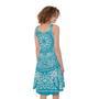 Teal And White Mandala Print Sleeveless Knee Length Dress