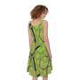 Tennis Ball And Racket Pattern Print Sleeveless Knee Length Dress