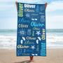 Text Custom Beach Towels Pool Travel Bath Kids Adults Unique Design