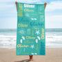 Text Custom Beach Towels Pool Travel Bath Kids Adults Unique Design