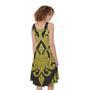 Thai Ornament Pattern Print Sleeveless Knee Length Dress