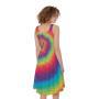 Tie Dye Print Sleeveless Knee Length Dress