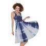 Tie Dye Shibori Print Sleeveless Knee Length Dress