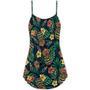 Tiki Hawaii And Leaf Tropical Style - V-Neck Sleeveless Cami Dress