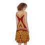 Traditional Thai Pattern Print Sleeveless Knee Length Dress