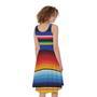 Tribal Mexican Serape Pattern Print Sleeveless Knee Length Dress