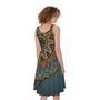 Tribal Sea Turtle Print Sleeveless Knee Length Dress