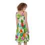 Tropical Aloha Pineapple Pattern Print Sleeveless Knee Length Dress