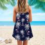 Tropical Flamingo And Palm Tree Spaghetti Strap Summer Dress