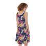 Tropical Frangipani Plumeria Print Sleeveless Knee Length Dress