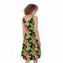 Tropical Hawaii Flowers Pattern Print Sleeveless Knee Length Dress