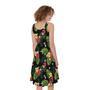 Tropical Hibiscus Aloha Pattern Print Sleeveless Knee Length Dress