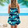 Tropical Hibiscus Palm Trees At Sunset Spaghetti Strap Summer Dress