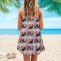 Tropical Leaves Seamless Pattern Spaghetti Strap Summer Dress