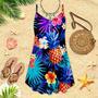 Tropical Neon Spaghetti Strap Summer Dress