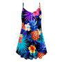 Tropical Neon Spaghetti Strap Summer Dress