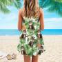 Tropical Pineapple Maine Coon Cat Spaghetti Strap Summer Dress