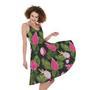 Tropical Pitaya Pattern Print Sleeveless Knee Length Dress